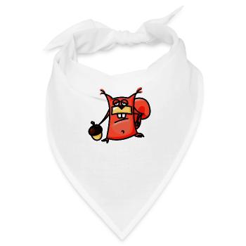crazy Comic Eichhörnchen - Bandana - Weiß - Vorne