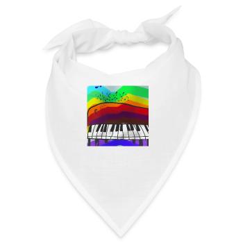 Piano auf Regenbogen - Musik - Bandana - Weiß - Vorne