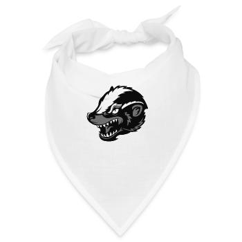 Dachs Design weiß grau - Bandana - Weiß - Vorne