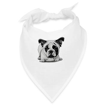Bulldogge französische englisch Hündchen Hund 6 - Bandana - Weiß - Vorne