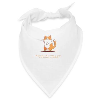 Süße Katze beim Yoga: Sei Trost - Bandana - Weiß - Vorne
