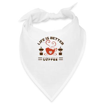 MIT KAFFEE IST DAS LEBEN BESSER - Bandana - Weiß - Vorne