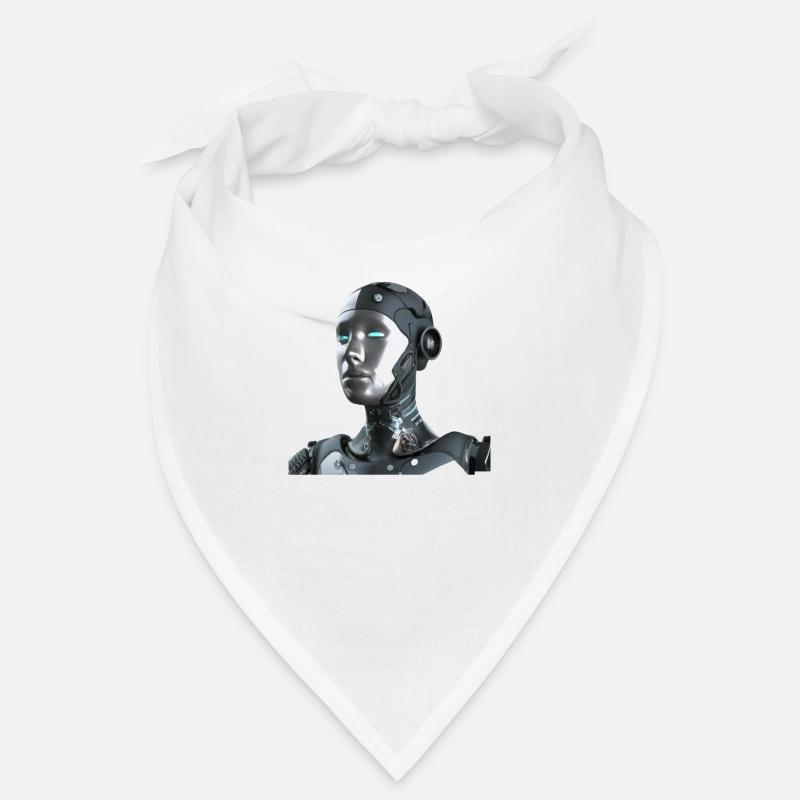 Roboter - Bandana - Weiß