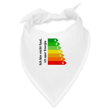 Energie sparen - Bandana - Weiß - Vorne