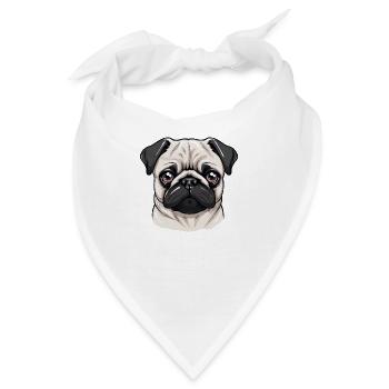 Mops - Bandana - Weiß - Vorne