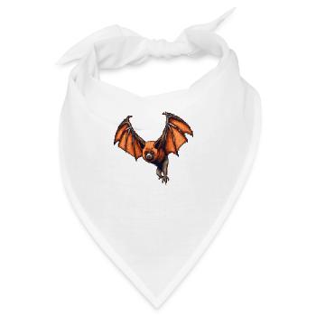 Flughund in alter 16 Bit Retro Grafik - Bandana - Weiß - Vorne