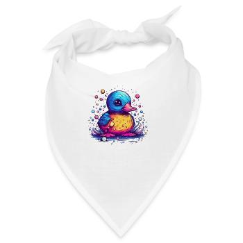 Ein buntes Entlein mit schönem Schnabel und Federn - Bandana - Weiß - Vorne