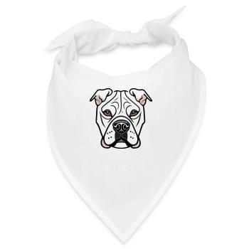 Amerikanische Bulldogge - Bandana - Weiß - Vorne