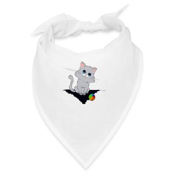Kleines Kätzchen mit kleinem Ball - Bandana - Weiß - Vorne