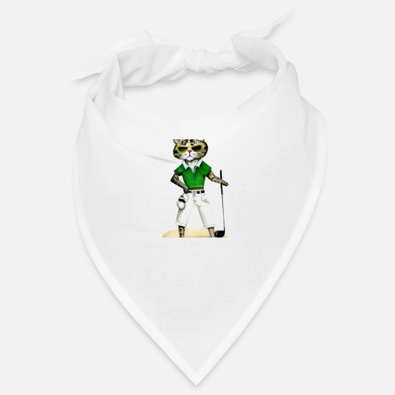 Das golfende Katzenmodel - Bandana - Weiß