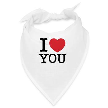 Ich liebe dich | Sie | Ich liebe dich - Bandana - Weiß - Vorne