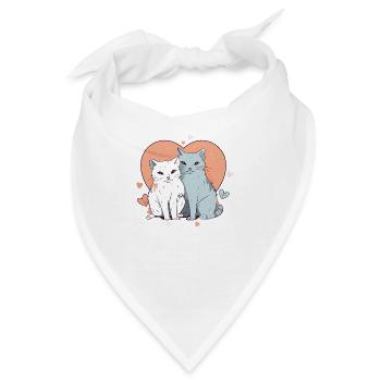 Katzenliebe - Bandana - Weiß - Vorne