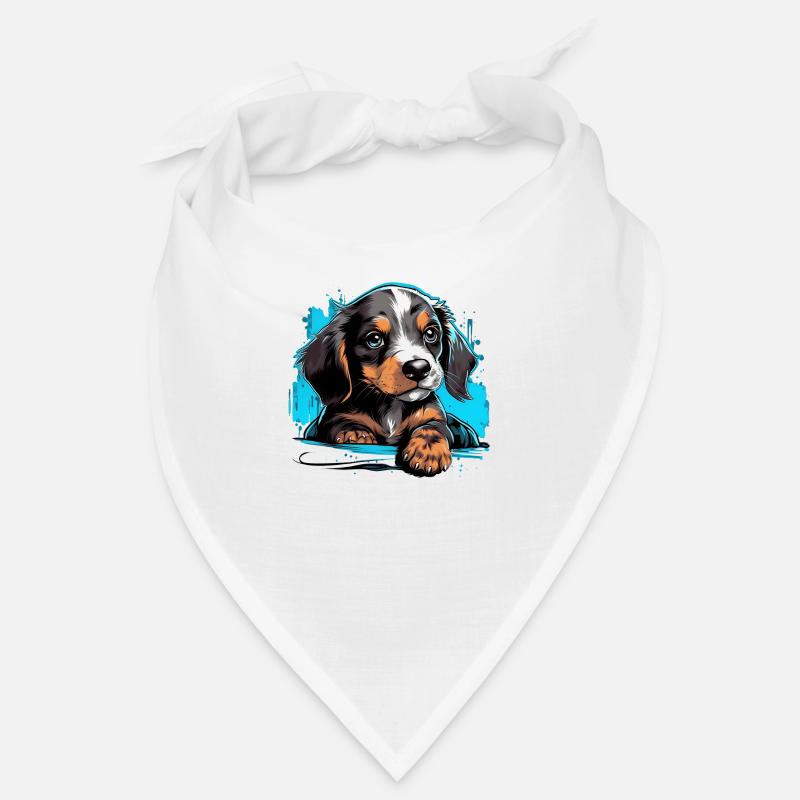 Chiot mignon - Bandana - blanc