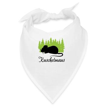 "Kuschelmaus: Niedliche Zärtlichkeit" - Bandana - Weiß - Vorne