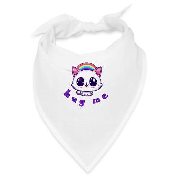 cat hug me - Bandana - Weiß - Vorne