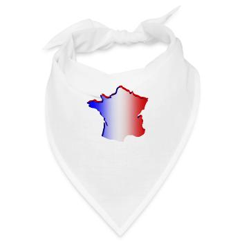 Rote, weiße und blaue Verlaufskarte von Frankreich - Bandana - Weiß - Vorne