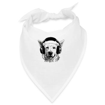 Jack der audiophile Hund - Bandana - Weiß - Vorne