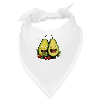 Avocado Pärchen - Bandana - Weiß - Vorne