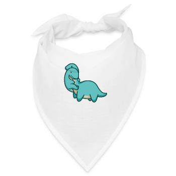 hugadino Dino Umarmung, süßer Dinosaurier - Bandana - Weiß - Vorne