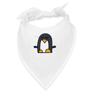 rote Pille oder blaue Pille? Pinguin aus der Matri - Bandana - Weiß - Vorne