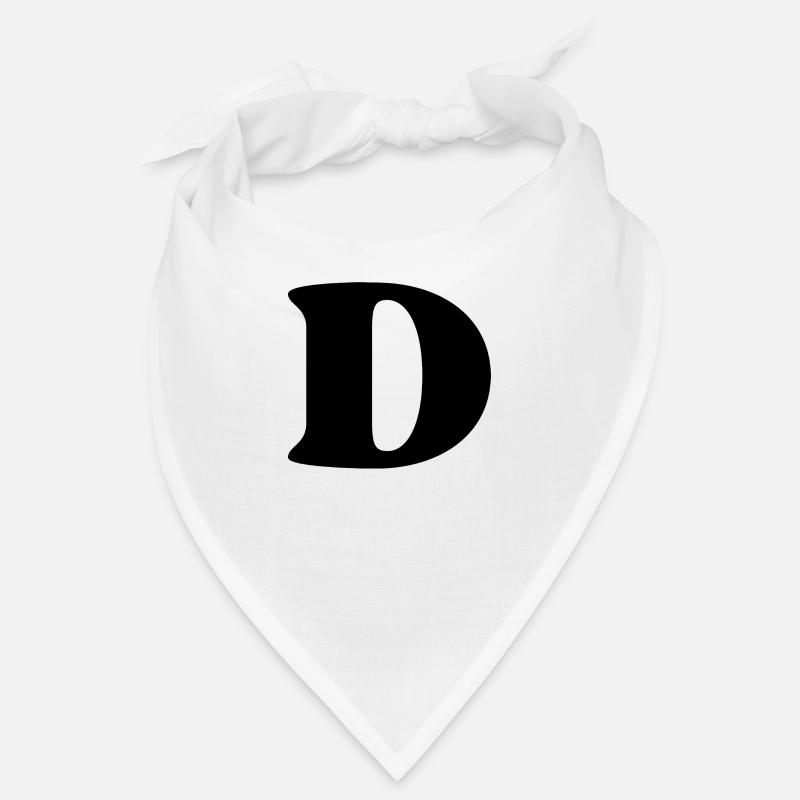 Lettre d - Bandana - blanc