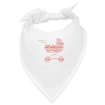 Rotes Motiv für Neugeborene - Bandana - Weiß - Vorne