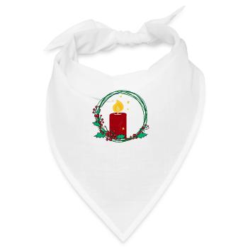 Weihnachtskranz mit Kerze - Bandana - Weiß - Vorne