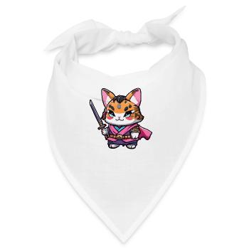 Samurai-Katze #18 - Bandana - Weiß - Vorne
