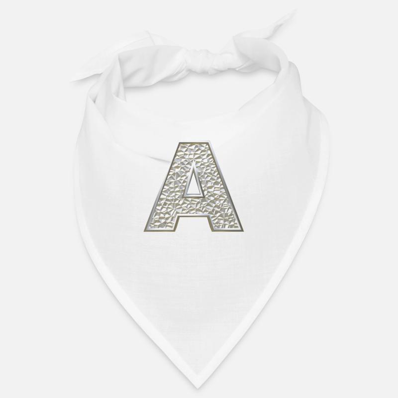 A, lettre, lettre A, initiale, initiale A, monogramme, - Bandana - blanc
