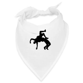ringen silhouette - Bandana - Weiß - Vorne