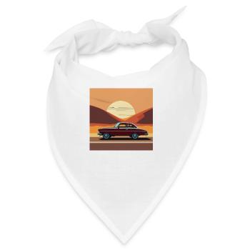 Auto / Oldtimer /Sonnenuntergang - Bandana - Weiß - Vorne