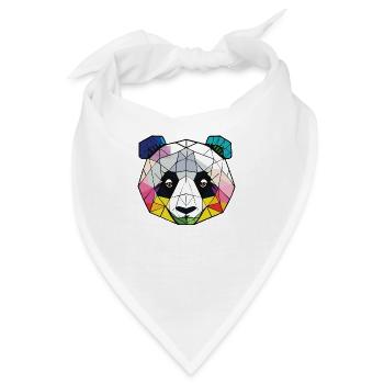 Jugendstil-Panda - Bandana - Weiß - Vorne