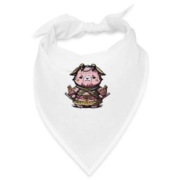 Tierischer Samurai - Bandana - Weiß - Vorne