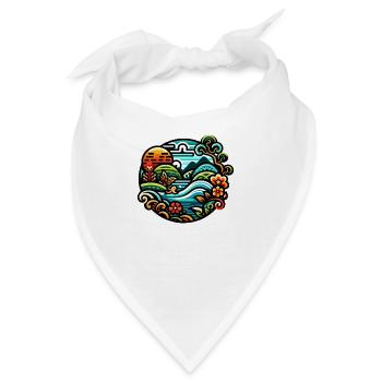 Farbenfroher Fluss - Bandana - Weiß - Vorne
