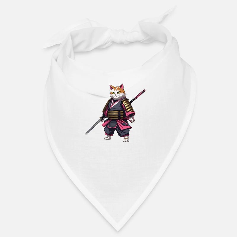 Samurai Cat & Cherry Blossoms #3 Bandana