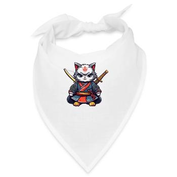 Samurai-Katze #40 - Bandana - Weiß - Vorne