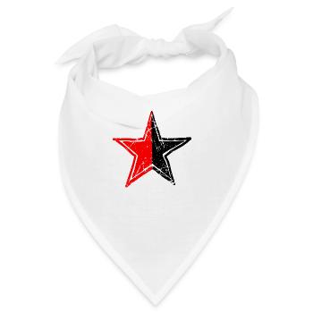 star red black drawn patina path - Bandana - Weiß - Vorne