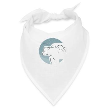 Eisbär mit Jungem - Bandana - Weiß - Vorne