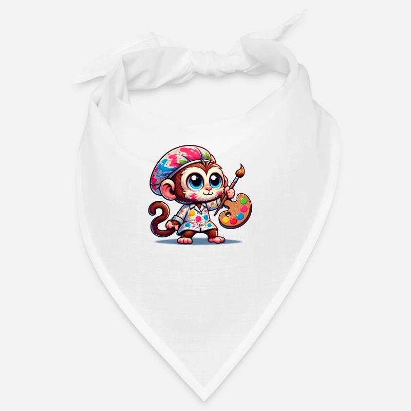 Cute Monkey Artist Bandana