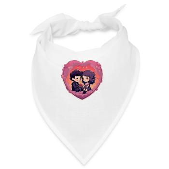 valantines day picture couple2 - Bandana - Weiß - Vorne