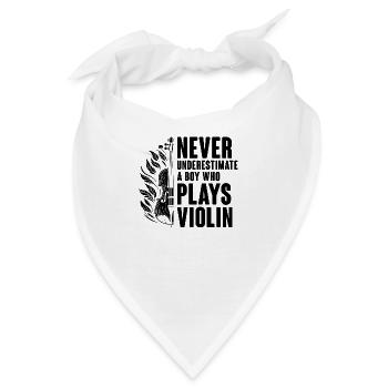 Unterschätze niemals einen Jungen, der Geige Violine spielt - Bandana - Weiß - Vorne