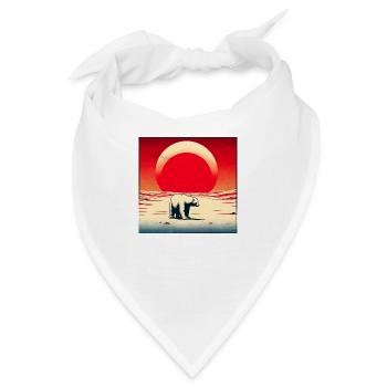 Eisbär vor roter Sonne - Bandana - Weiß - Vorne