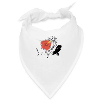 Strand Hai und Flip Flop - Bandana - Weiß - Vorne