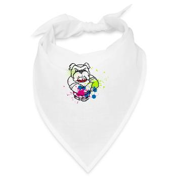 bulldog farbig splash - Bandana - Weiß - Vorne
