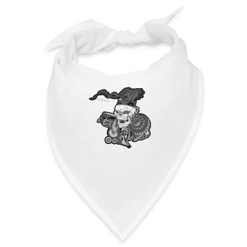 totenkopf mechanisch - Bandana - Weiß - Vorne