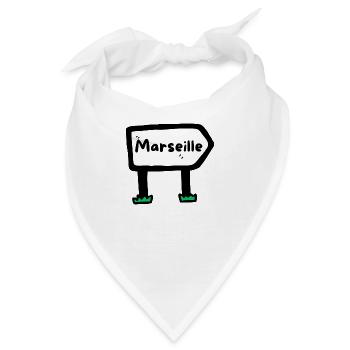 Marseille Stadtschild - Bandana - Weiß - Vorne