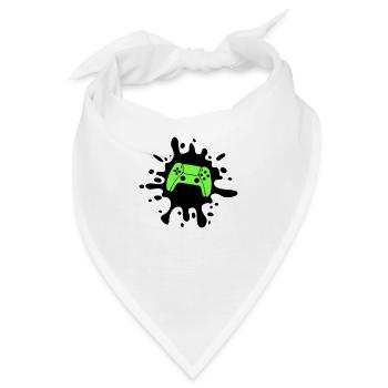 gamer gamepad klecks - Bandana - Weiß - Vorne