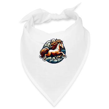 Reitkunst - Galoppierende Pferde - Bandana - Weiß - Vorne