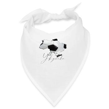 Ukraine Landkarte umrahmt echten Fußball UA - Bandana - Weiß - Vorne