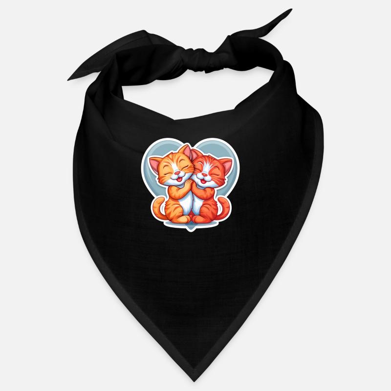 Two Orange Kittens Hugging In Heart Bandana
